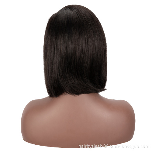 Neutral hairstyle Pixie Cut Bob With side Part Natural Brazilian Remy Straight Hair Lace Part Wig Lace Front Wig Human Hair Wigs